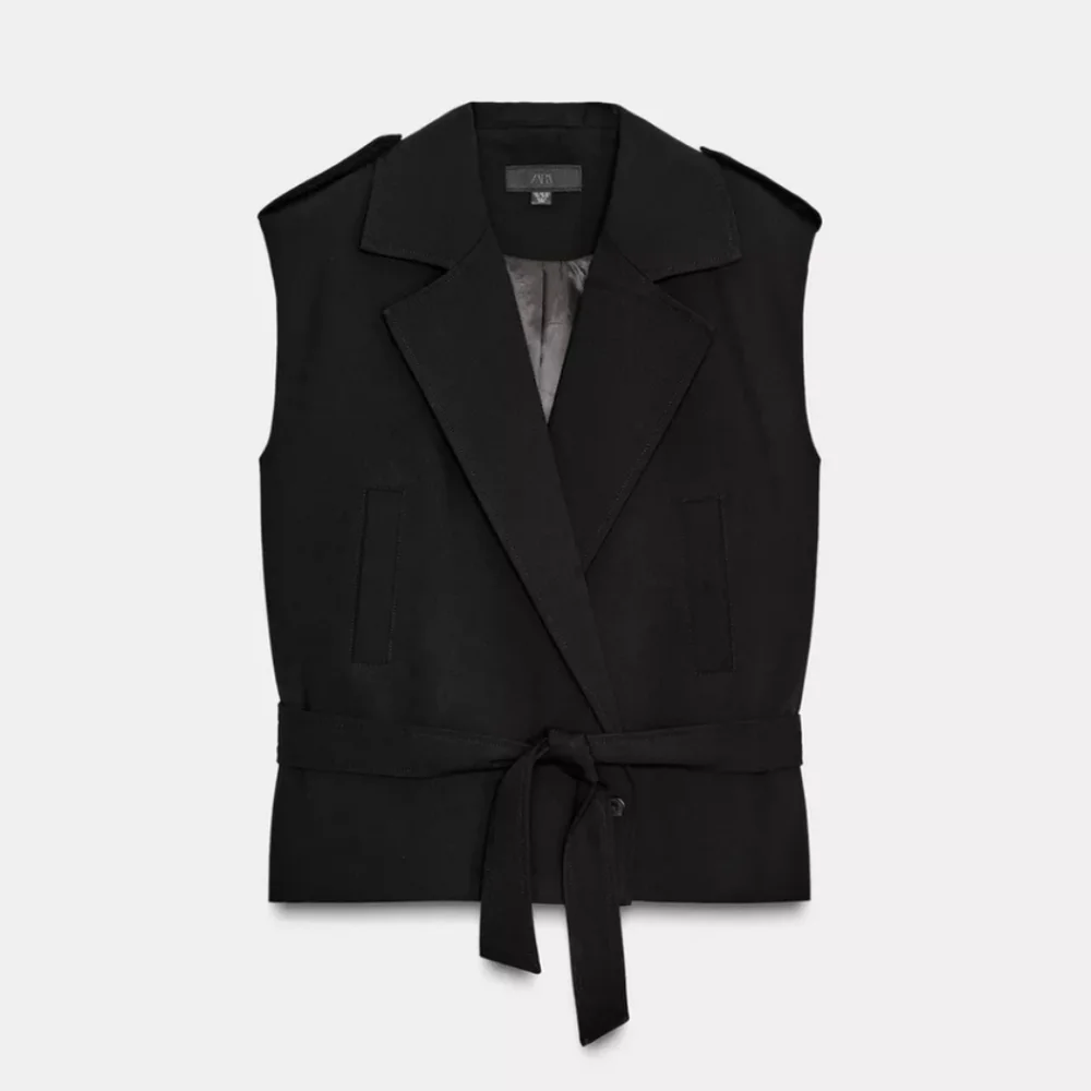 Zara belted vest shoulder pads black - Picture 3 of 11
